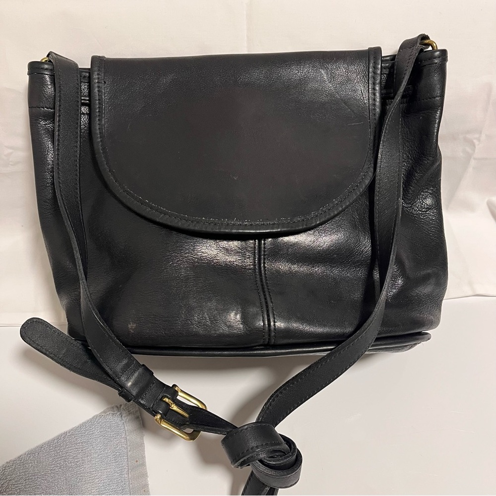 Coach Vintage Lula’s Legacy Drawstring Shoulder Strap Bucket Leather Bag, Black